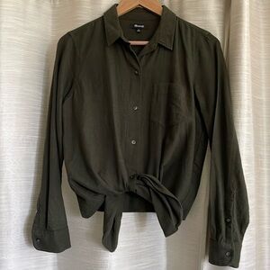 Madewell Tie Front Flannel Long Sleeve top M